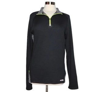 Tek Gear Black Athletic 1/4 Zip Pull-over